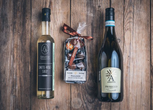 Präsent Geschenktüte Prosecco Tüte von der Münsterländer Speisekammer