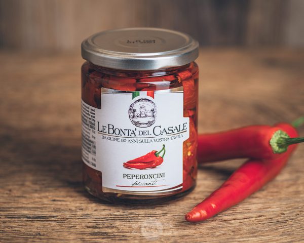 Glas scharfe Paprika von Le Bonta´del Casale - Peperoncini piccanti