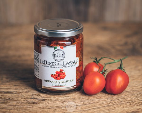 Glas halbgetrocknete Tomaten von Le Bonta´del Casale - Pomodori semi secchi