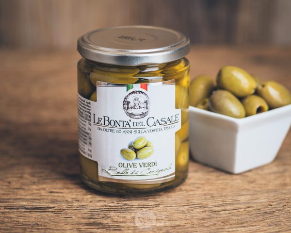 Glas grüne Oliven von Le Bonta´del Casale - Olive verdi