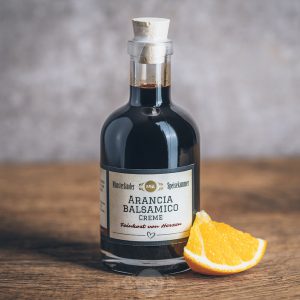 Flasche Arancia Balsamico Creme von der Münsterländer Speisekammer