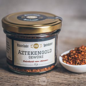 Glas Aztekengold Gewürz von der Münsterländer Speisekammer