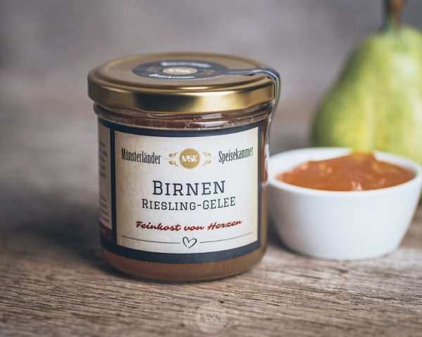 150 Gramm Glas Birnen-Riesling-Gelee von der Münsterländer Speisekammer