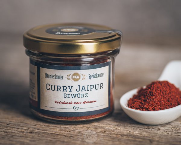 50 Gramm Glas Curry Jaipur Gewürz von der Münsterländer Speisekammer