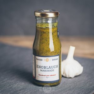 Flasche Knoblauch Marinade von der Münsterländer Speisekammer