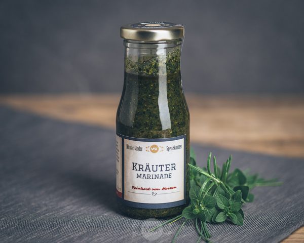 Flasche Kräuter Marinade von der Münsterländer Speisekammer