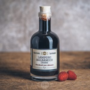 Flasche Lamponi Balsamico Creme von der Münsterländer Speisekammer