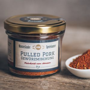 50 Gramm Glas Pulled Pork Gewürzmischung von der Münsterländer Speisekammer