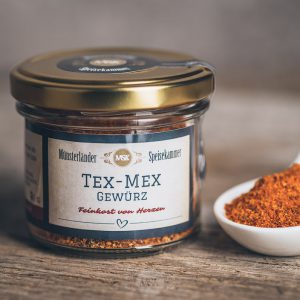 50 Gramm Glas Tex-Mex-Gewürz von der Münsterländer Speisekammer