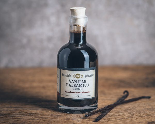 Flasche Vanille Balsamico Creme von der Münsterländer Speisekammer