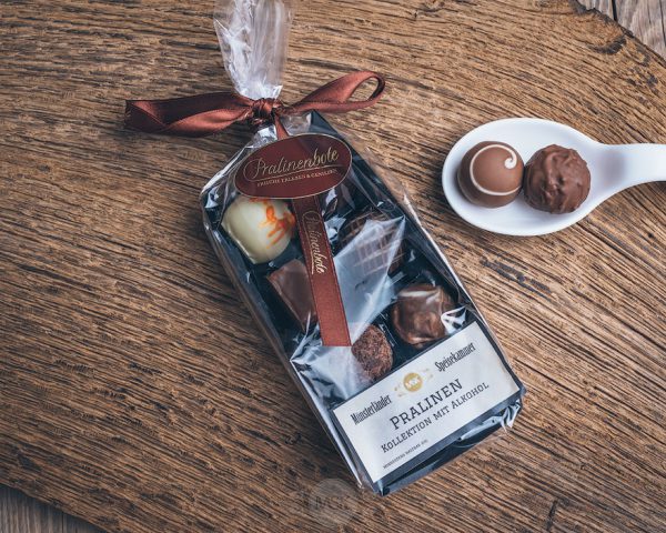 Packung Pralinenbote Pralinen Kollektion mit Alkohol