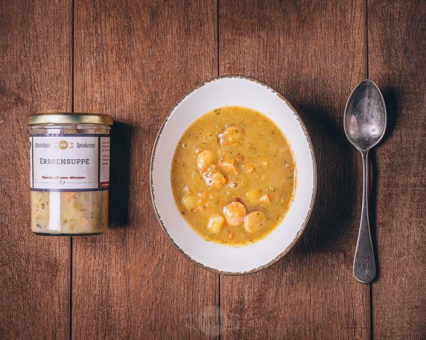 Glas Erbsensuppe von der Münsterländer Speisekammer