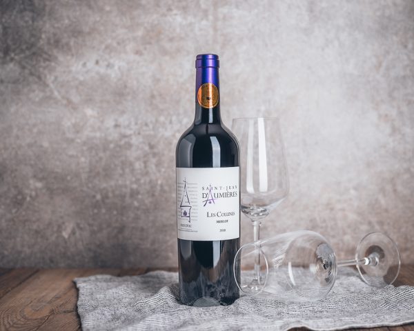 Flasche Rotwein Château Saint Jean D`Aumiéres Les Collines Merlot