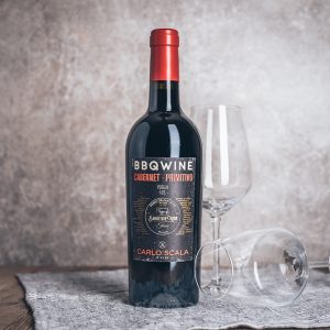 Flasche Rotwein BBQWINE Cabernet Primitivo